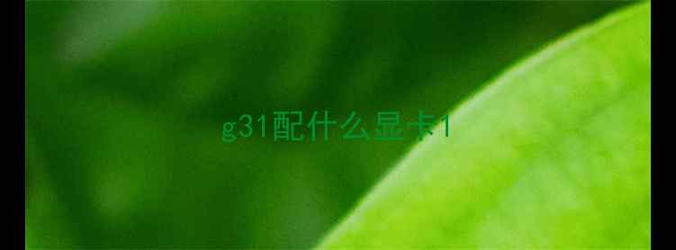 g31配什么显卡