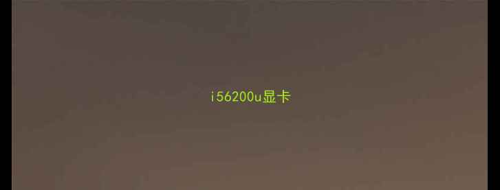 i56200u显卡
