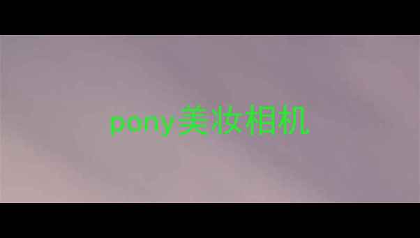图片 pony美妆相机