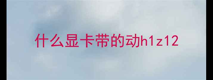 图片 什么显卡带的动h1z12