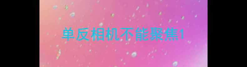 图片 单反相机不能聚焦1