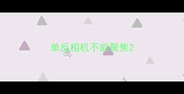 图片 单反相机不能聚焦2