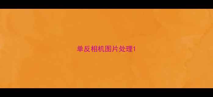 单反相机图片处理