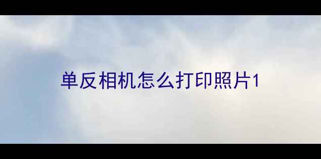 图片 单反相机怎么打印照片1