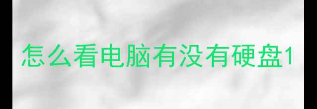 图片 怎么看电脑有没有硬盘1