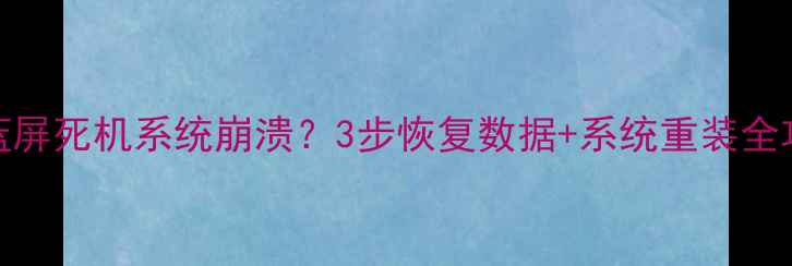 戴尔电脑无法开机蓝屏死机系统崩溃3步恢复数据系统重装全攻略附详细教程
