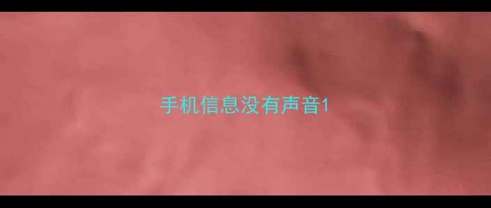 图片 手机信息没有声音1