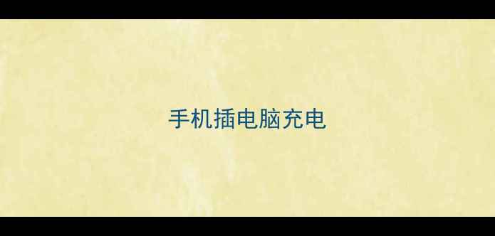 图片 手机插电脑充电
