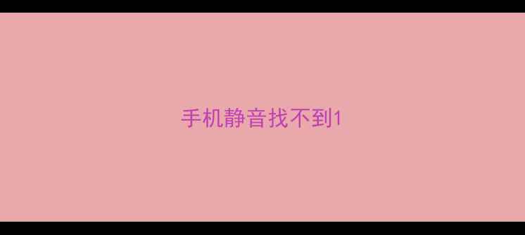 手机静音找不到