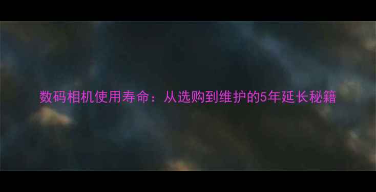 图片 数码相机使用寿命：从选购到维护的5年延长秘籍