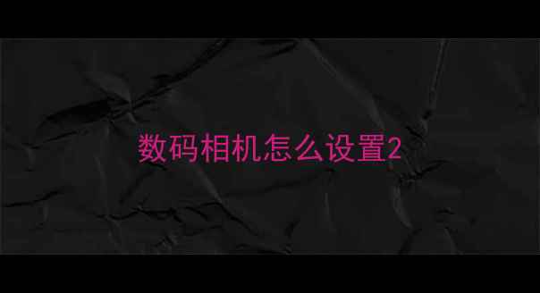 图片 数码相机怎么设置2