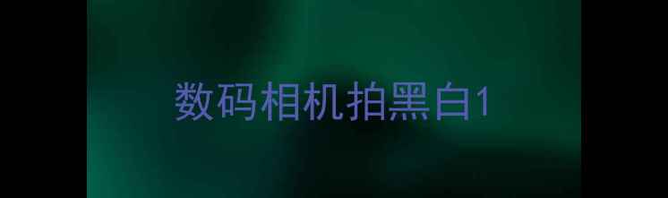 数码相机拍黑白