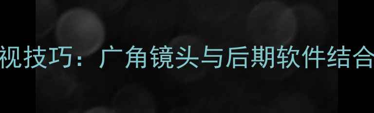 图片 数码相机摄影透视技巧：广角镜头与后期软件结合拍出电影感画面