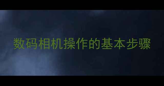 图片 数码相机操作的基本步骤