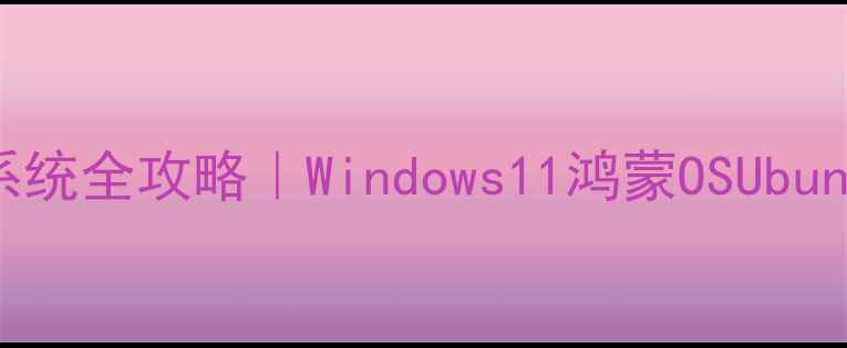 旧电脑重装系统全攻略Windows11鸿蒙OSUbuntu实测对比