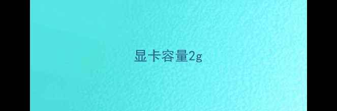 显卡容量2g