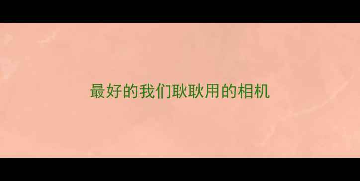 最好的我们耿耿用的相机