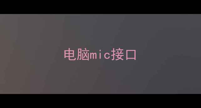 图片 电脑mic接口