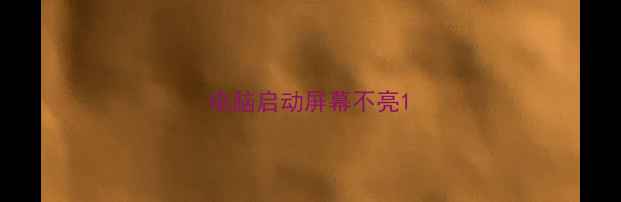 电脑启动屏幕不亮