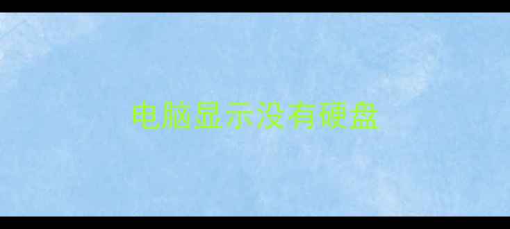 图片 电脑显示没有硬盘