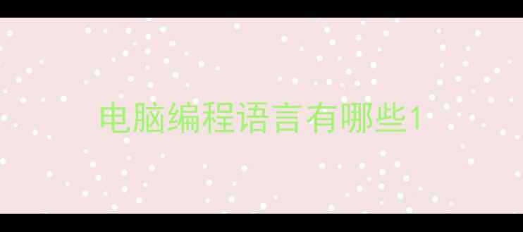 图片 电脑编程语言有哪些1
