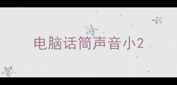 电脑话筒声音小