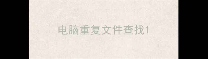 电脑重复文件查找