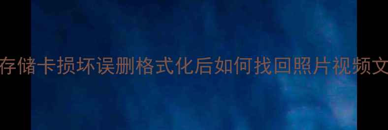 相机SD卡数据恢复全攻略存储卡损坏误删格式化后如何找回照片视频文件附专业恢复工具推荐