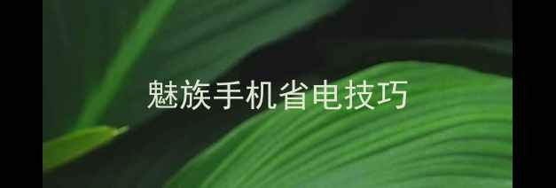 图片 魅族手机省电技巧
