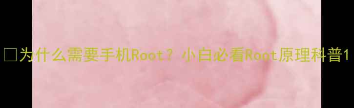 为什么需要手机Root小白必看Root原理科普