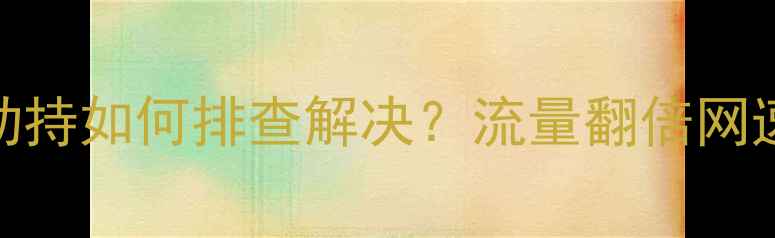 手机DNS被劫持如何排查解决流量翻倍网速变慢全攻略