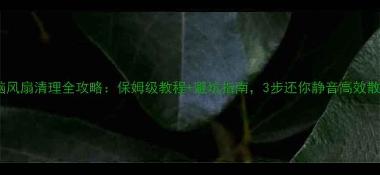 电脑风扇清理全攻略保姆级教程避坑指南3步还你静音高效散热